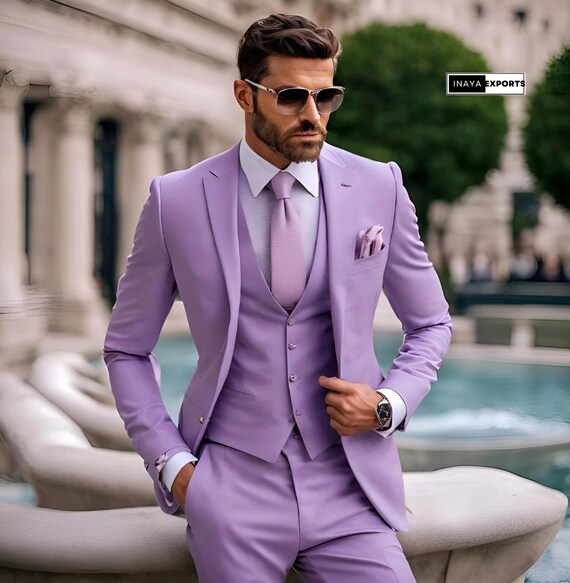 Men s Elegant Dresses Stylish Vintage Wedding Suits Light Purple Classic Suits Prom Party Wear Men Suits Luxury 3 Pieces for Men Etsy Sweden