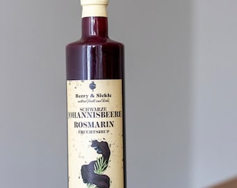 Berry & Sickle - Fruchtsirup schwarze Johannisbeere - Rosmarin 750 ml