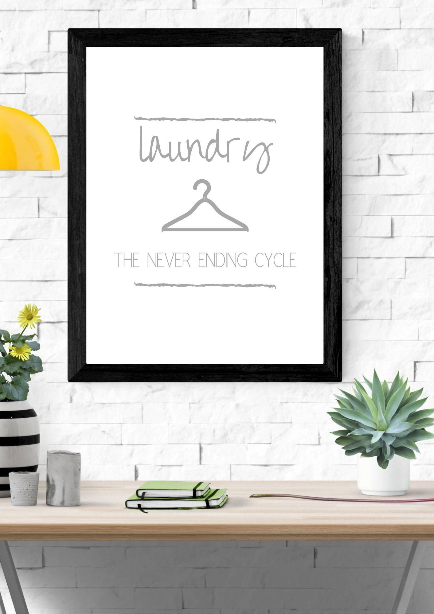 Laundry the never ending cycle quote print laundry room Etsy