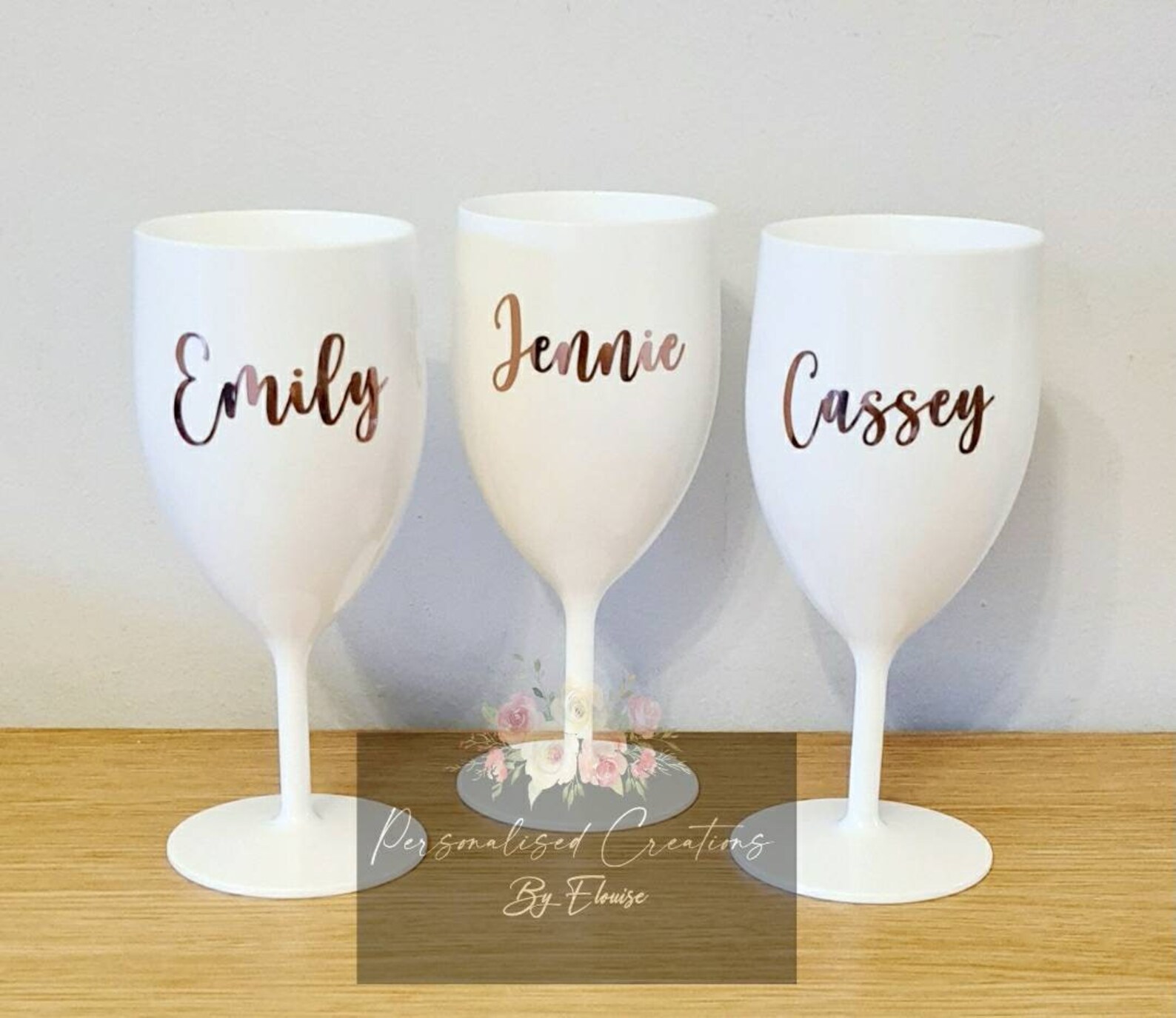 Personalised White Plastic Wine Glass party glasses Etsy
