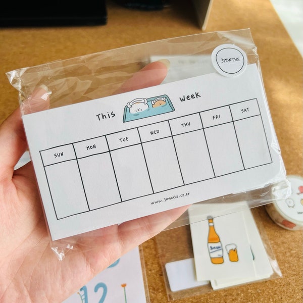 Super Cute Weekly memo pad (limited quantities) / Made in Korea