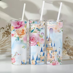 Floral Castle Princess Stainless Steel Tumbler