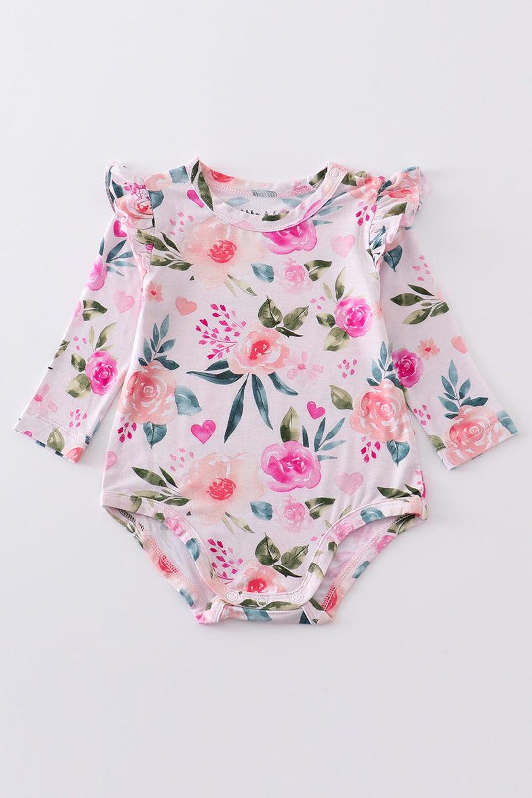 Abby & Evie Girl's Boutique Pink Floral Print Bamboo Baby Bubble