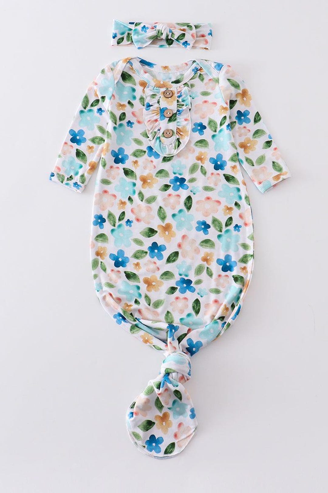 Elves Baby Blue Bow Girl One Zip