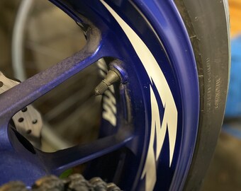 8x Yamaha R6 vinylfolie voor velgen, R6 velgstickers, Wheelskins velgen