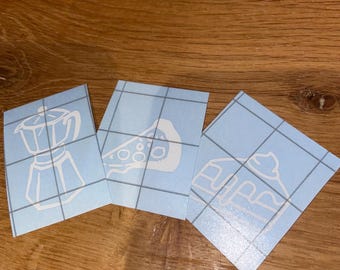 Fietsstickers los of als set van 3 stickers met belettering