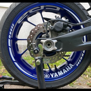 8 adesivi per cerchioni MT09 MT07 con rivestimento in vinile mt-09 Cerchioni Wheelskin