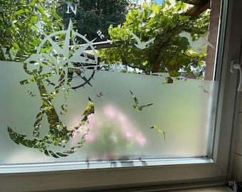 Fenstertattoo Glasdekor Sichtschutz Folie Aufkleber Glastattoo  Milchglasfolie Bad Küche