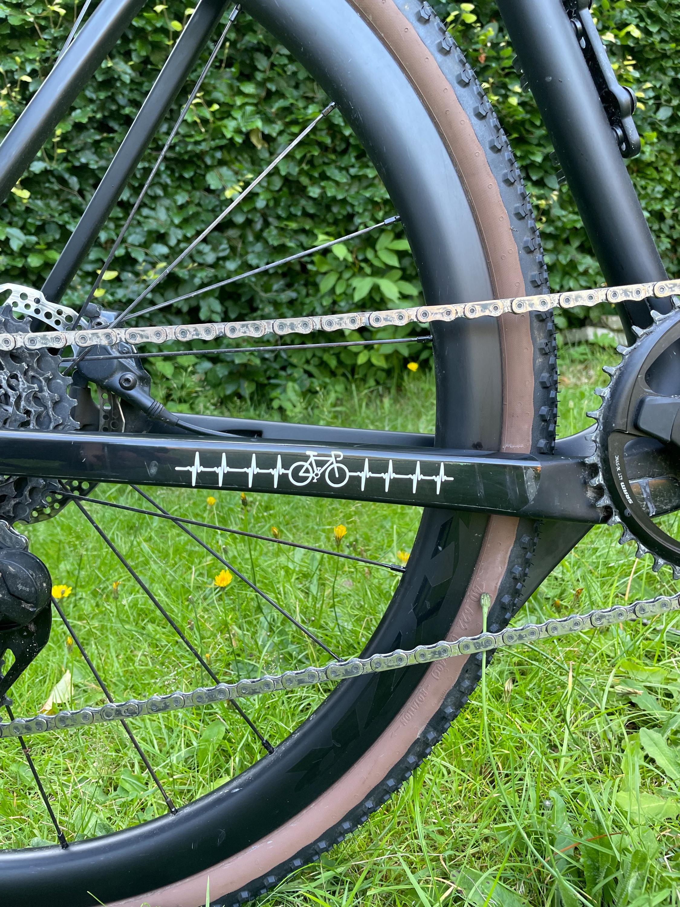 Pegatina de bicicleta con latidos del corazón