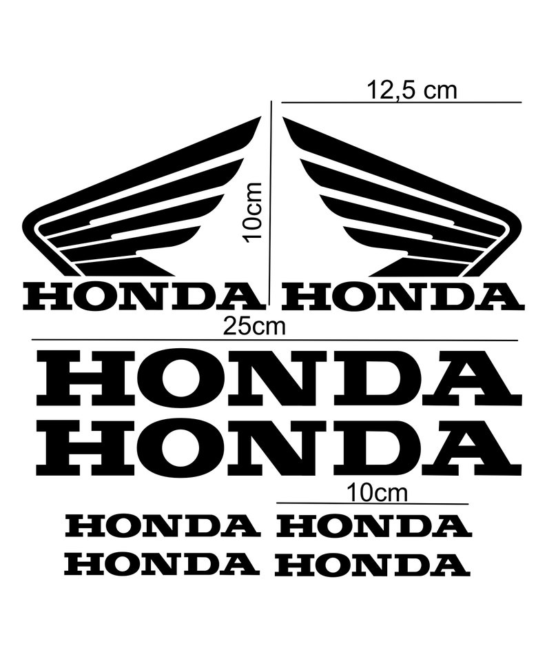 KIT d'autocollants HONDA 8 pièces autocollants image 1