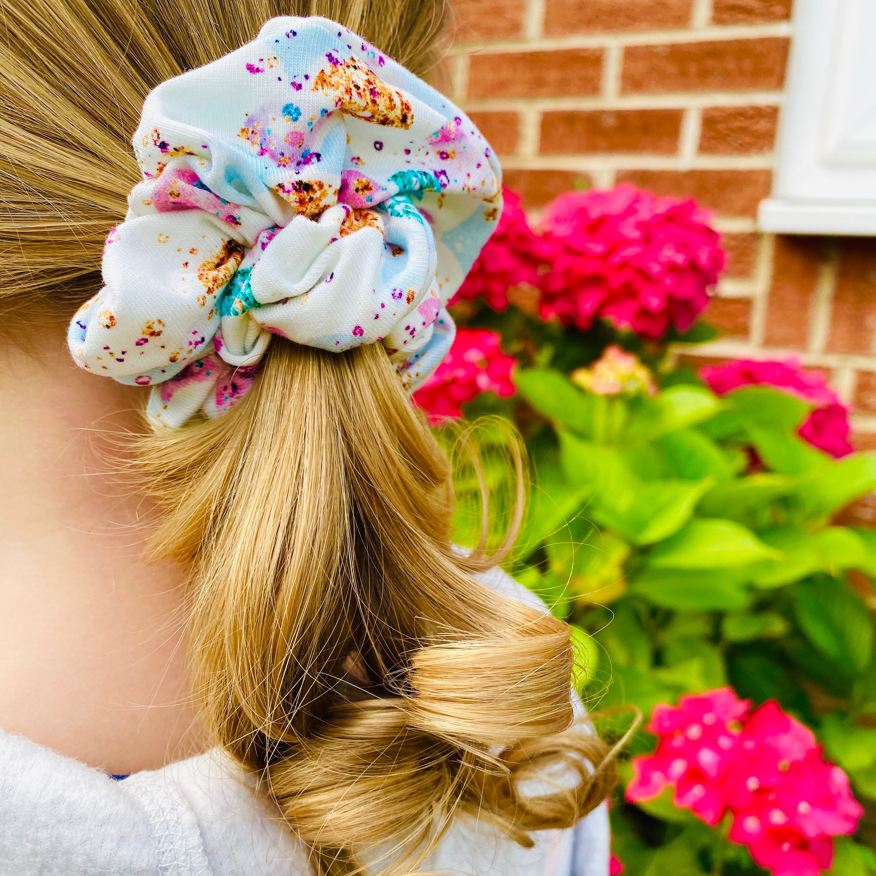 Twist Headband UK Headband in Cotton Jersey Matching Scrunchie Handmade Spring Floral Hairband Yoga Headband Hair Accessories Hair