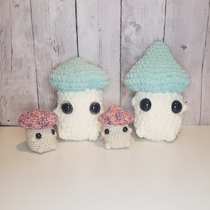 Mystery Mushrooms, Crochet Mushrooms, Emotional Support Desk Pet