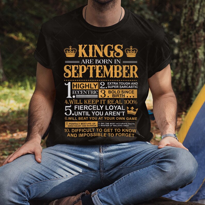 Kings Are Born In September svg September King svg Black Etsy