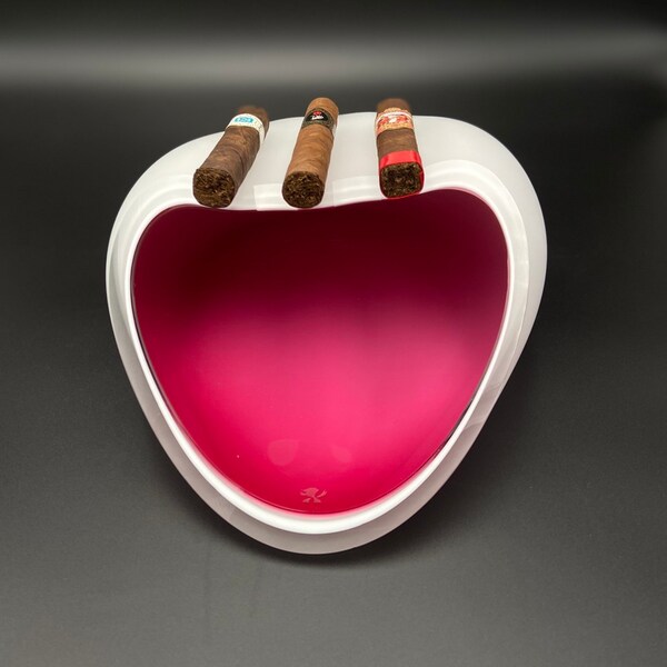 Red Glass Ashtray Etsy