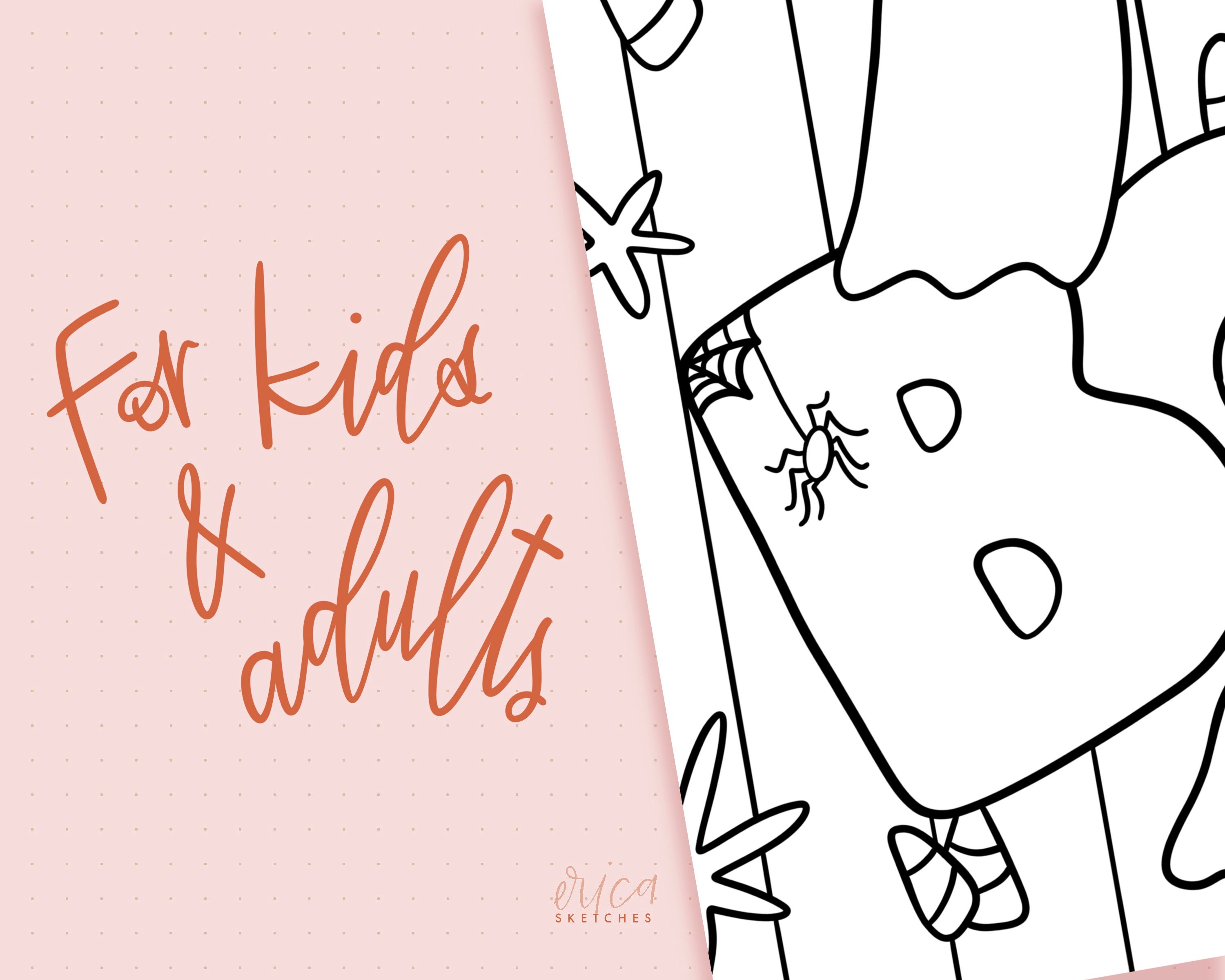 Halloween coloring pages for kids hallowing coloring book | Etsy