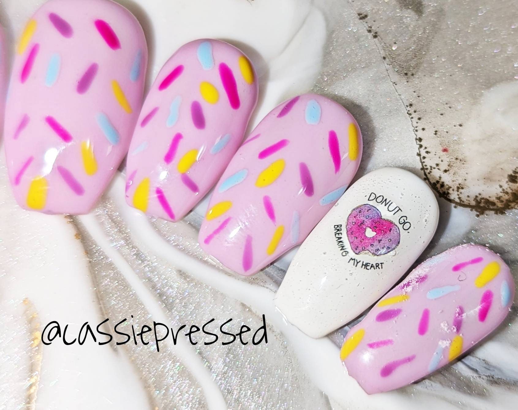 Pink Donut Go Breaking My Heart Short Coffin Press on Nails - Etsy Pink Donut Go Breaking My Heart Short Coffin Press on Nails - Etsy