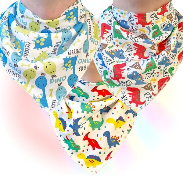 ABDL Adult Dinosaur Snaps Bandana Set - Set of 3 - Dino Bib