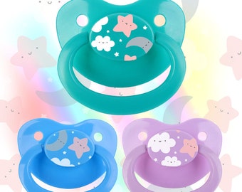 Adult Pacifier - Moon & Stars Design V2 - ABDL Dummy