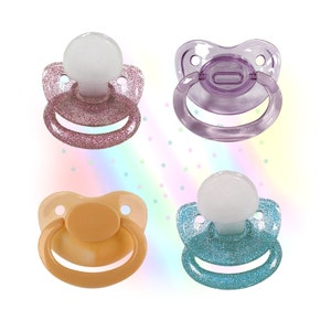 Adult Pacifier - Glitter / Clear Colours - ABDL Dummy