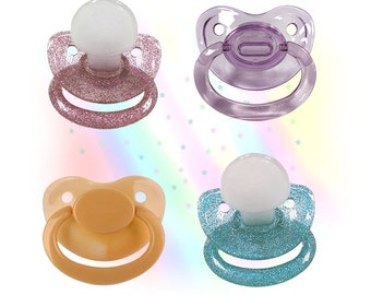 Adult Pacifier - Glitter / Clear Colours - ABDL Dummy