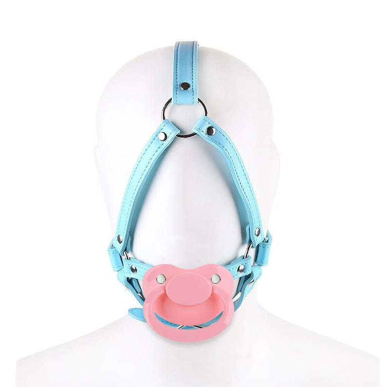 Adult Pacifier Gag Locking Head Harness Blue ABDL Dummy Gag Etsy UK