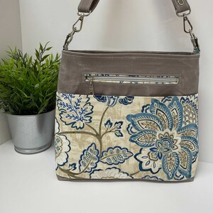 Beautiful Kaitlin purse | Waxed canvas purse | Floral Crossbody Handbag