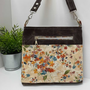 Beautiful Kaitlin purse | Waxed canvas purse | Floral Crossbody Handbag