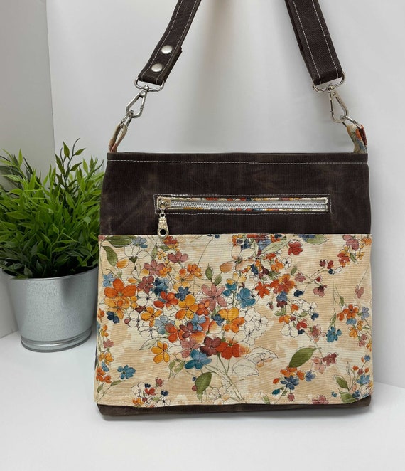 Beautiful Kaitlin Purse Waxed Canvas Purse Floral - Etsy