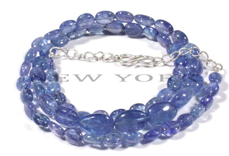 Natural Tanzanite smooth nuggets beads 18x12-9x7.5 MM Tanzanite smooth tumble beads strand for making jewelry