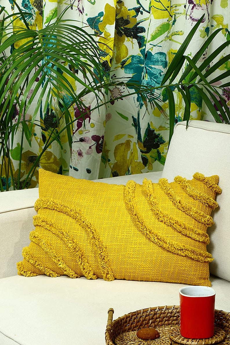 Boho Cushion Cover 12 X 20 Handmade Multicolor Throw Pillow Etsy