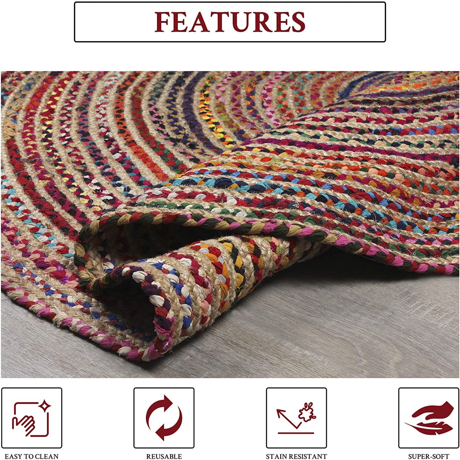 Multi Color Jute Cotton Round Rugs Indian Handmade Purely Yoga ...