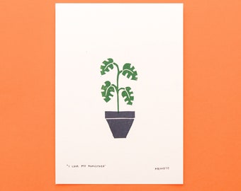 J’adore mon Monstera Mini Print A5 Minimal Print