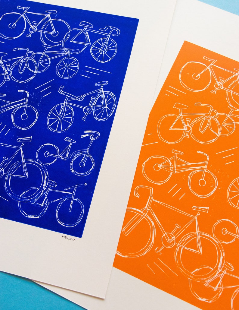 Sketchy Bicycles Print A3 image 6