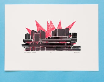 Southbank Centre Brutalism Print A4 Handprinted Print