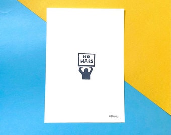 No Wars Charity Print A5 Minimal Print