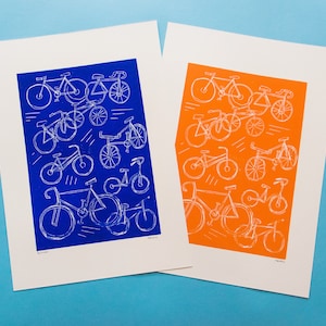 Sketchy Bicycles Print A3 image 1