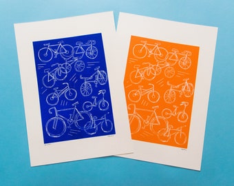 Sketchy Bicycles Print A3