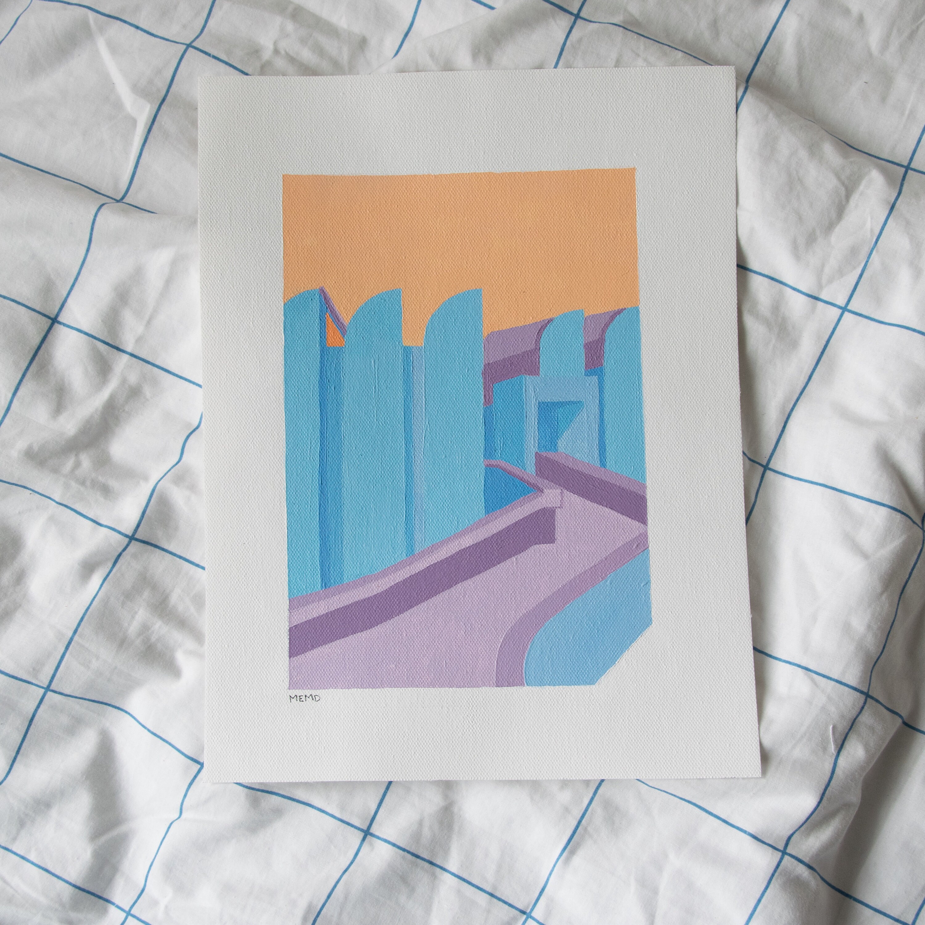 Original Painting of Bauhaus Archive Berlin Germany Artwork A4 Etsy