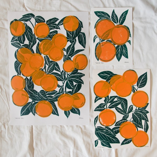 Oranges/Clémentines/Mandarines Impression manuscrite A3/A4/A5