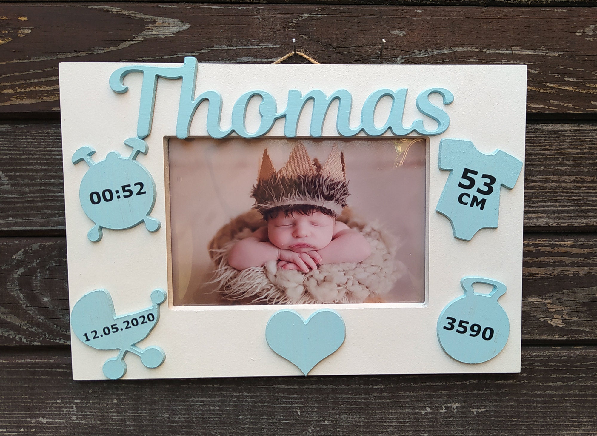 Personalised Newborn Baby Photo Frame Keepsake Gift Etsy