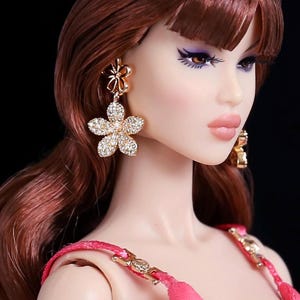 Golden Petals - Doll Earrings for 12” & 16&quot; dolls / Integrity Toys / Fashion Royalty / Nuface / Poppy Parker / Muses Doll