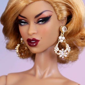 Gala Glow - Orecchini per bambole da 12&quot; e 16&quot; / Integrity Toys / Fashion Royalty / Nuface / Poppy Parker / Muses doll / Tonner
