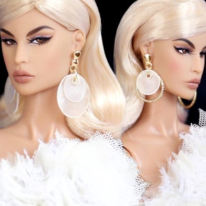 Iridescent Discs - Doll Earrings for 12” & 16&quot; dolls / Integrity Toys / Fashion Royalty / Nuface / Poppy Parker / Muses doll