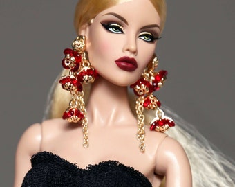 Floral Rhapsody - Doll Earrings for 12” & 16" dolls / Integrity Toys / Fashion Royalty / Nuface / Poppy Parker / Barbie / Silkstone / Tonner