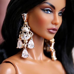 Royal Drape - Doll Earrings for 12” & 16&quot; dolls / Integrity Toys / Fashion Royalty / Nuface / Poppy Parker / Muses doll