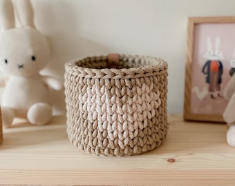 Handmade Storage Basket, Scandi Style Basket, Heart Shape Basket, Cosmetics Storage, Nursery Storage, Boho Style, Kids Room Organiser, Boho