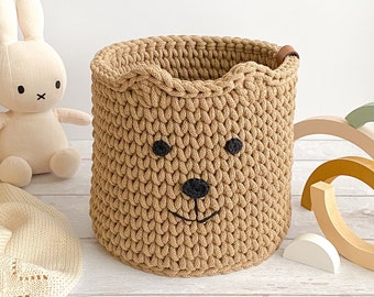 Baby Basket, Bear Basket, Toys Storage, Kids Room Basket, Playroom Basket, Nursery Storage, Home Decor, Neutral decor, Handmade Basket