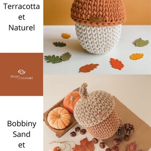 PATTERN, Acorn Basket Crochet Pattern, Crochet Pattern, PDF Pattern, PDF Patron Crochet, Panier Gland, Autumn Acorn, Autumn Decoration image 5