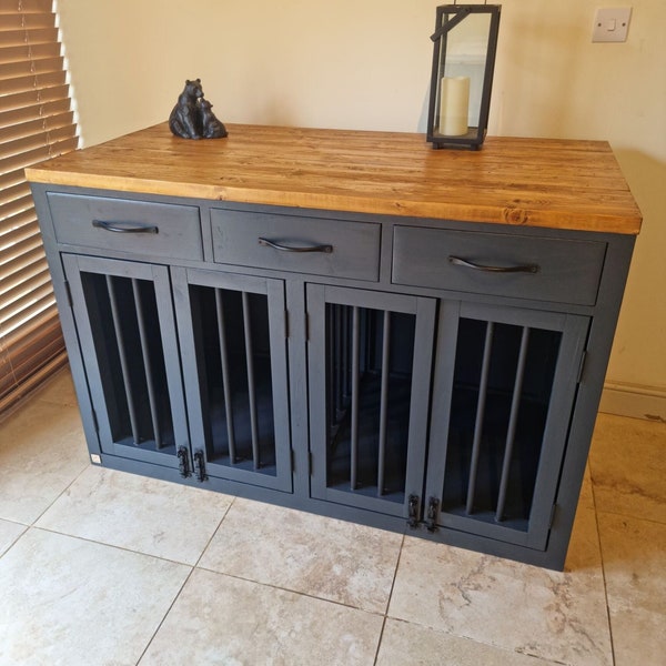 Bespoke Wooden Dog Crates, Dog Crate Furniture with draws