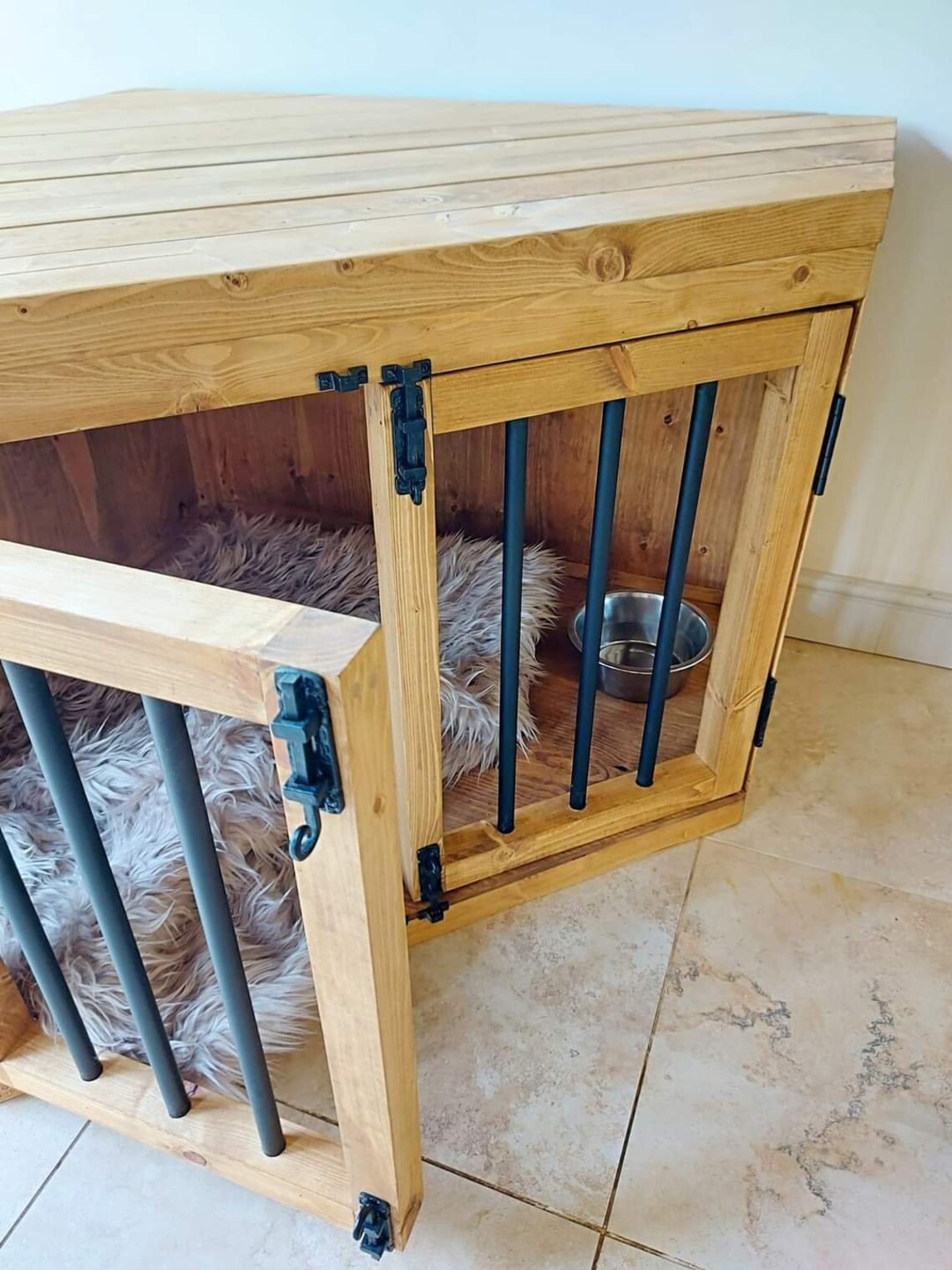 Wooden Dog Crate Furniture Corner Unit Etsy